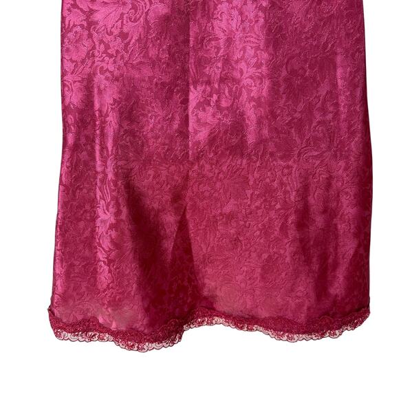 Vintage Jaclyn Smith Sleepwear Nightgown Magenta Floral Slip Dress Women's Small - Picture 9 of 11